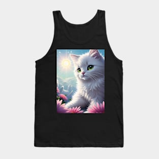 Cat with flowers Tank Top